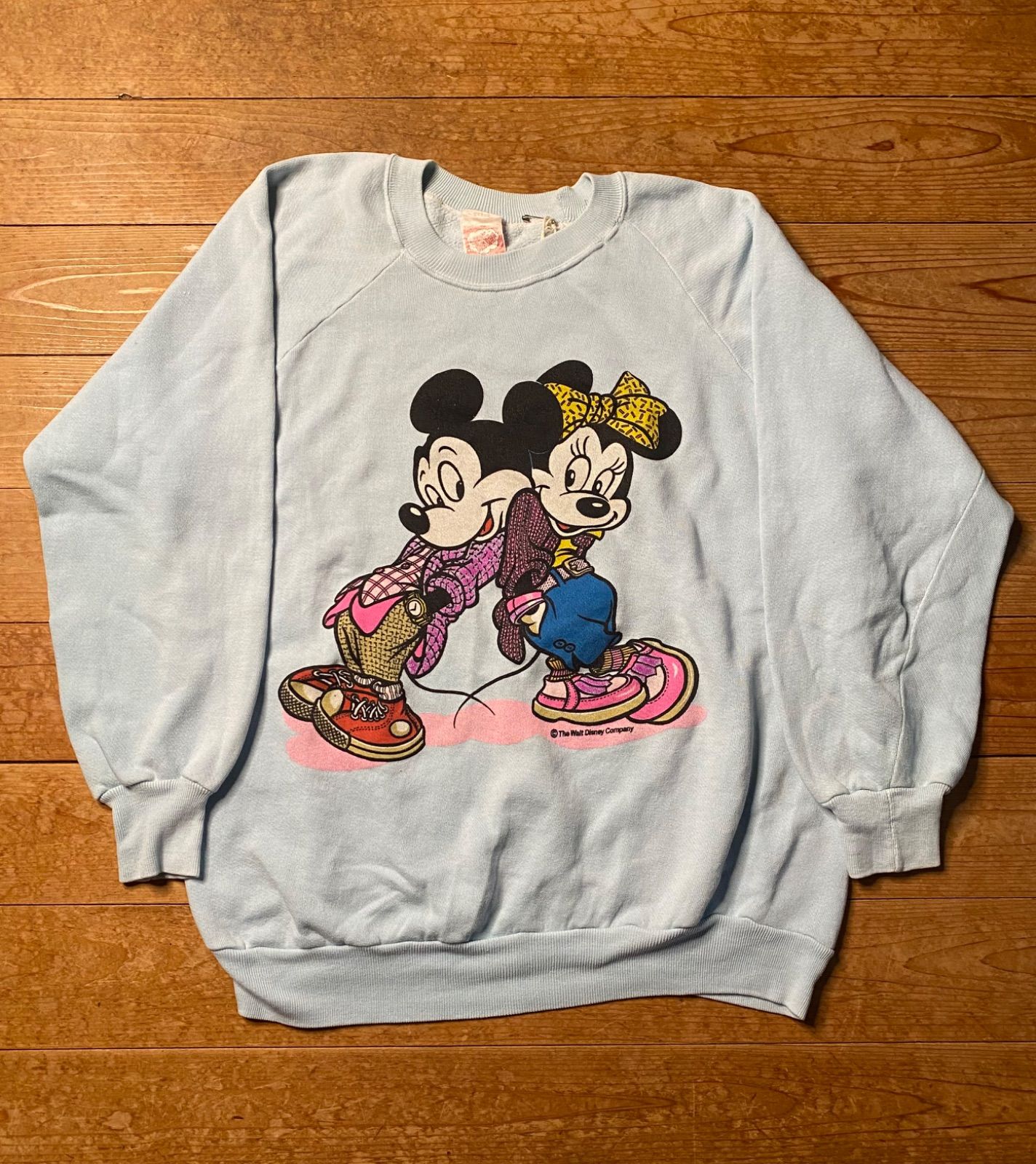 80's Disney Mickey & Minnie プリントスウェット USA古着 vintage 