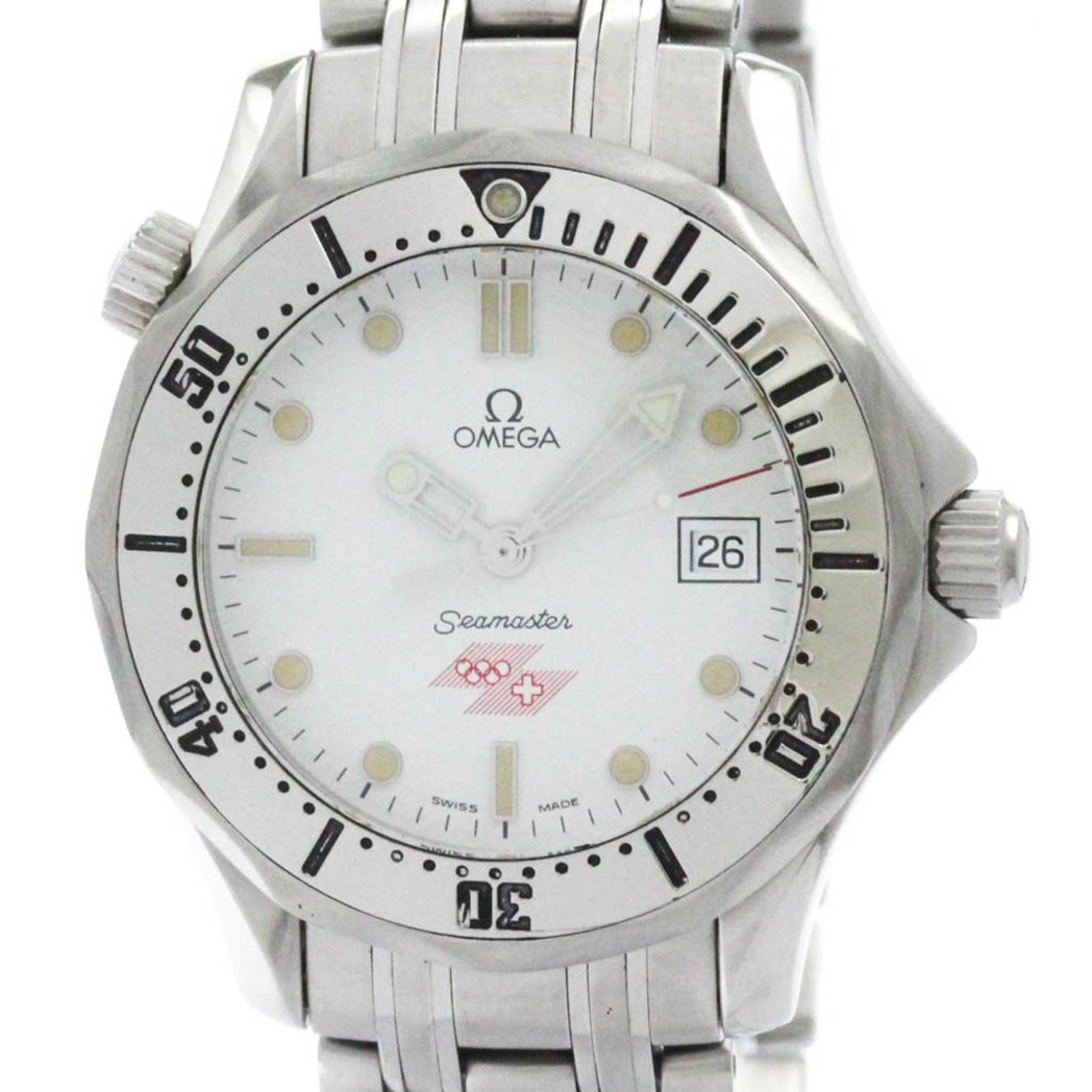 オメガ OMEGA シーマスター プロフェッショナル 300M リレハンメル オリンピック ステンレススチール クォーツ ボーイズ 時計 2862.21.57 外装仕上げ済み