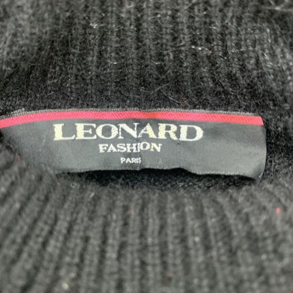  レオナール LEONARD セーター 長袖 ニット トップス タートルネック 黒 赤 ピンク 黄色 カシミア L 11号 レディース H 5 X 044 長袖 ニット セーター