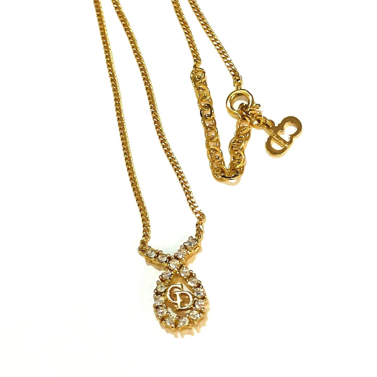 Christian Dior クリスチャンディオール CDロゴチェーンネックレス X2132