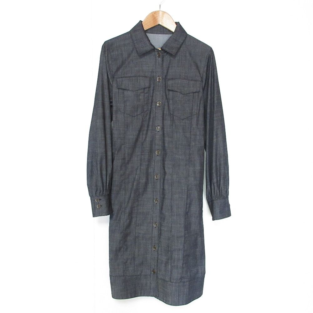 BLUE LABEL CRESTBRIDGE スラブシャンブレーシャツワンピース 美品 BLUE LABEL CRESTBRIDGE ブルーレーベルクレストブリッジ