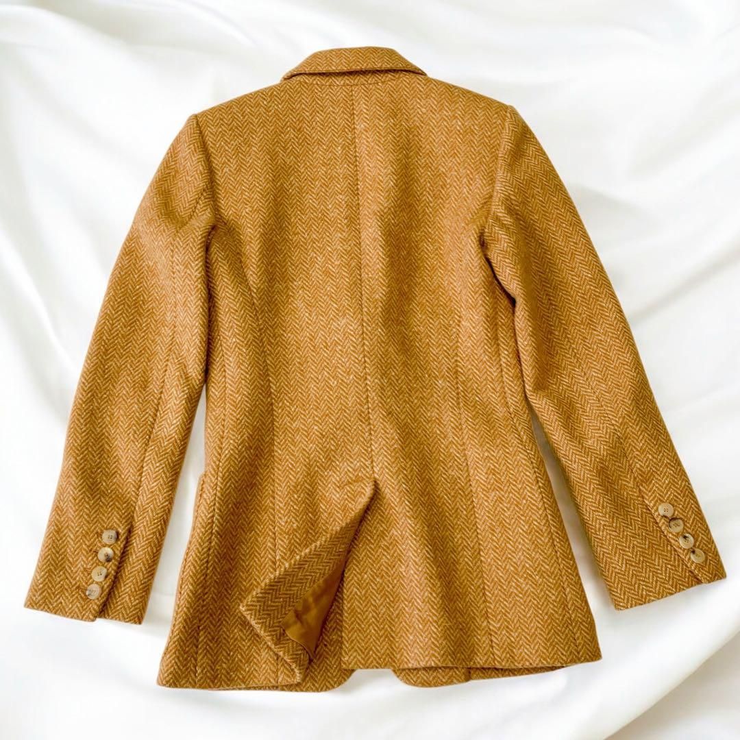 エルメス 極上カシミヤ ヘリンボーンツイード ジャケット S〜M