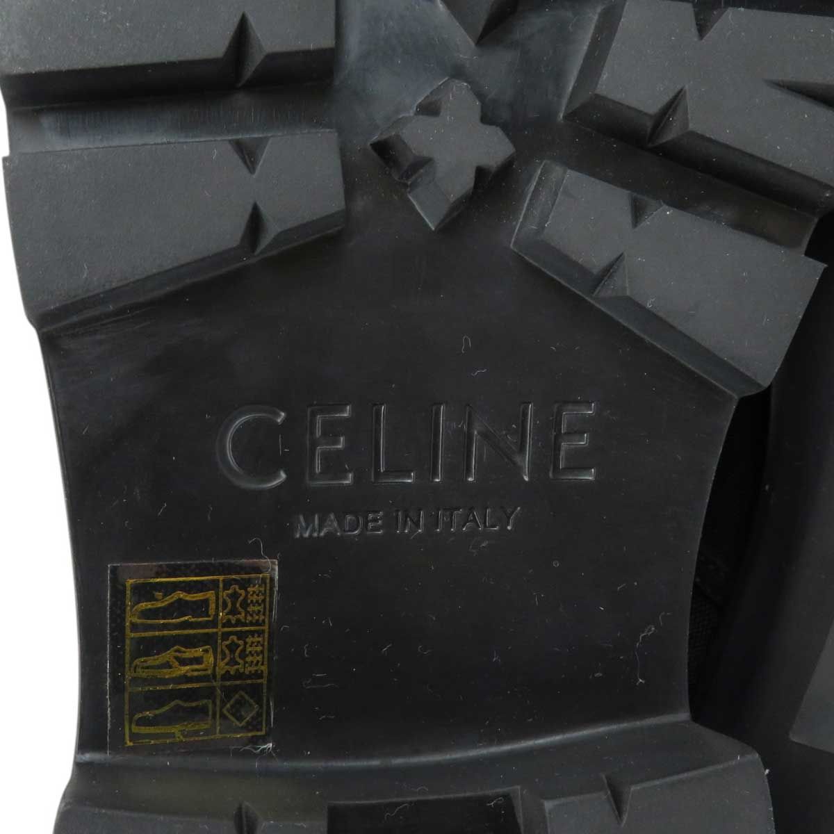 セリーヌ トリオンフ レザーパッチ バルキー レースアップブーツ 345597004C ナイロン ブルスキン レディース ブラック CELINE アパレル 小物 KIN-KAAI_COM