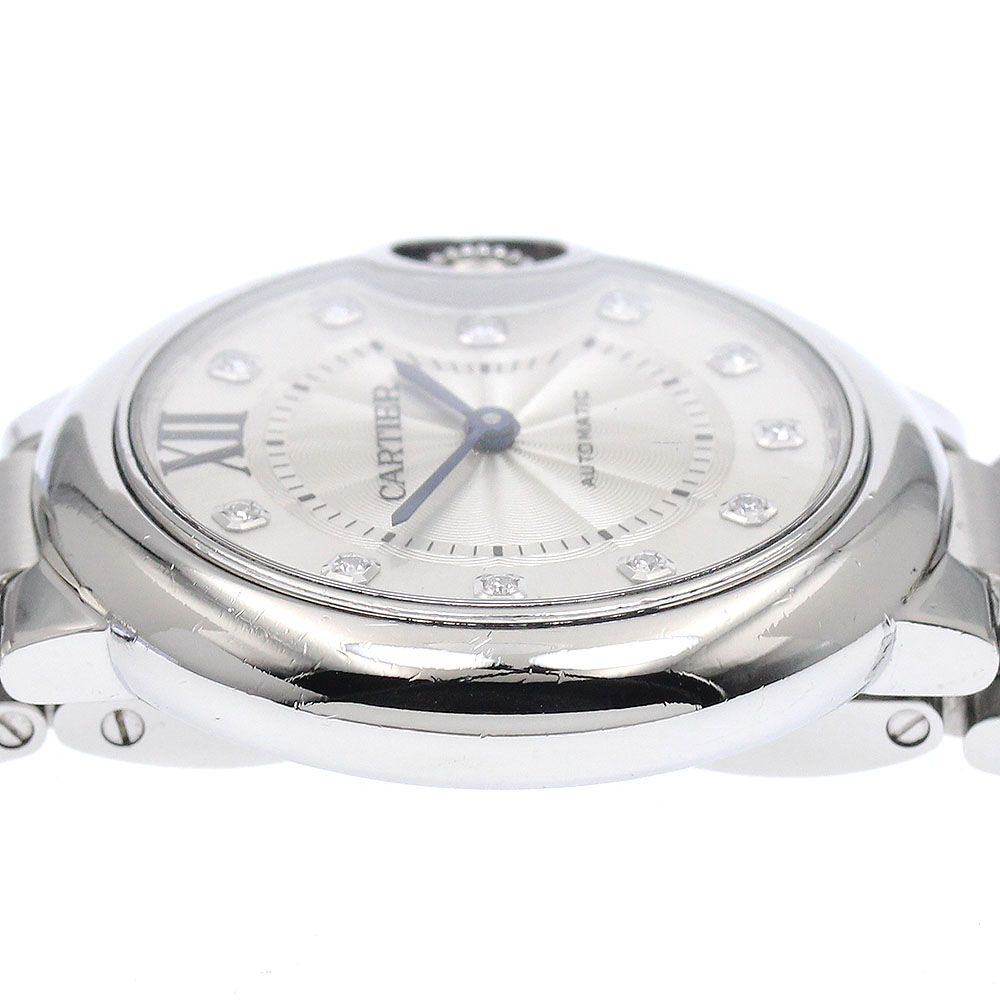 カルティエ CARTIER WE902074 バロンブルー 33mm 11Pダイヤ 自動巻き