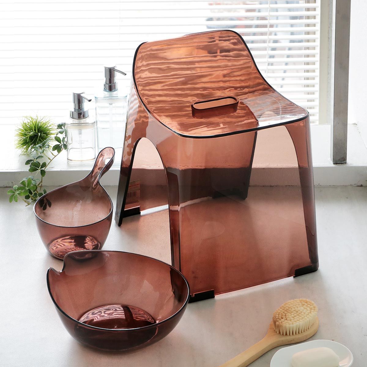 風呂椅子 洗面器 手桶 セット ヒューバス クリア バススツール まとめ買い 3点セット 座面30cm 風呂イス 風呂いす h30 バスチェア HUBATH 透明 高さ 30cm 30 風呂おけ 風呂桶 湯桶 手おけ 防カビ ATMAENTERPRISE_COM