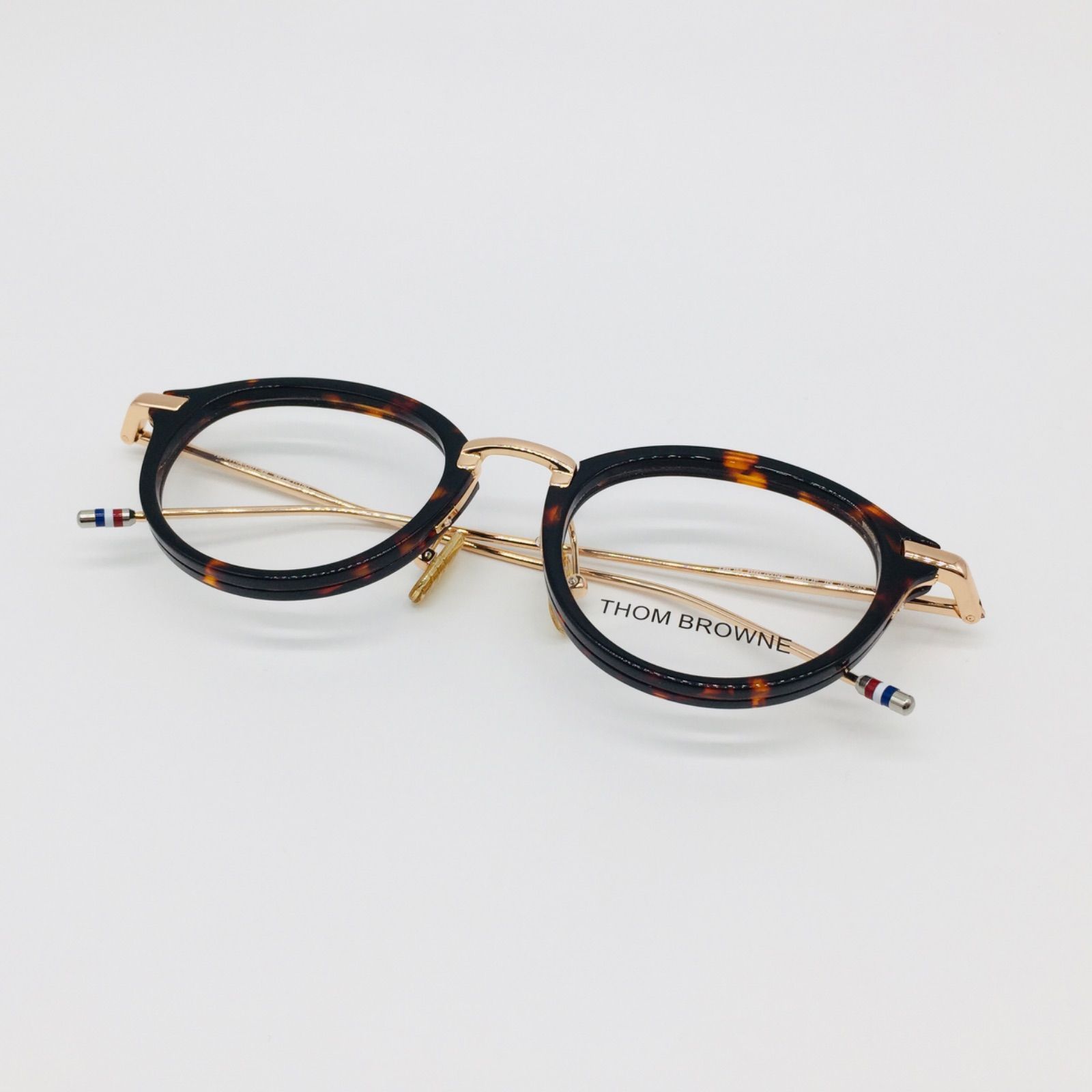 新品 THOM BROWNE TB-011 49 鼈甲 ゴールド トムブラウン 眼鏡 メガネ 