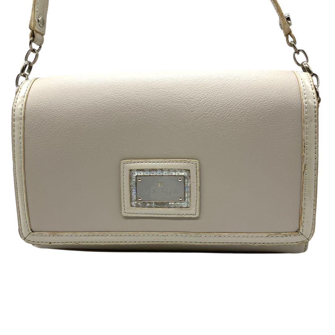 良品 1956 Courreges ワンショルダーバッグ レザー グレー - メルカリ 