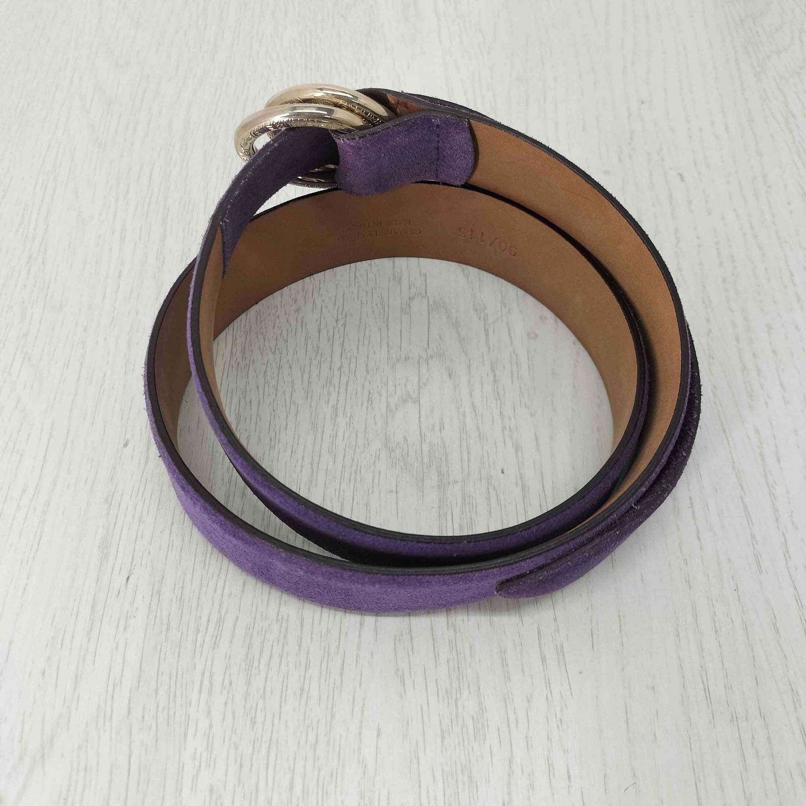 andrea DAMICO アンドレア ダミコ スウェード リングベルト ブラウン 定番 80 105 ベルト イタリア製 ストラスブルゴ