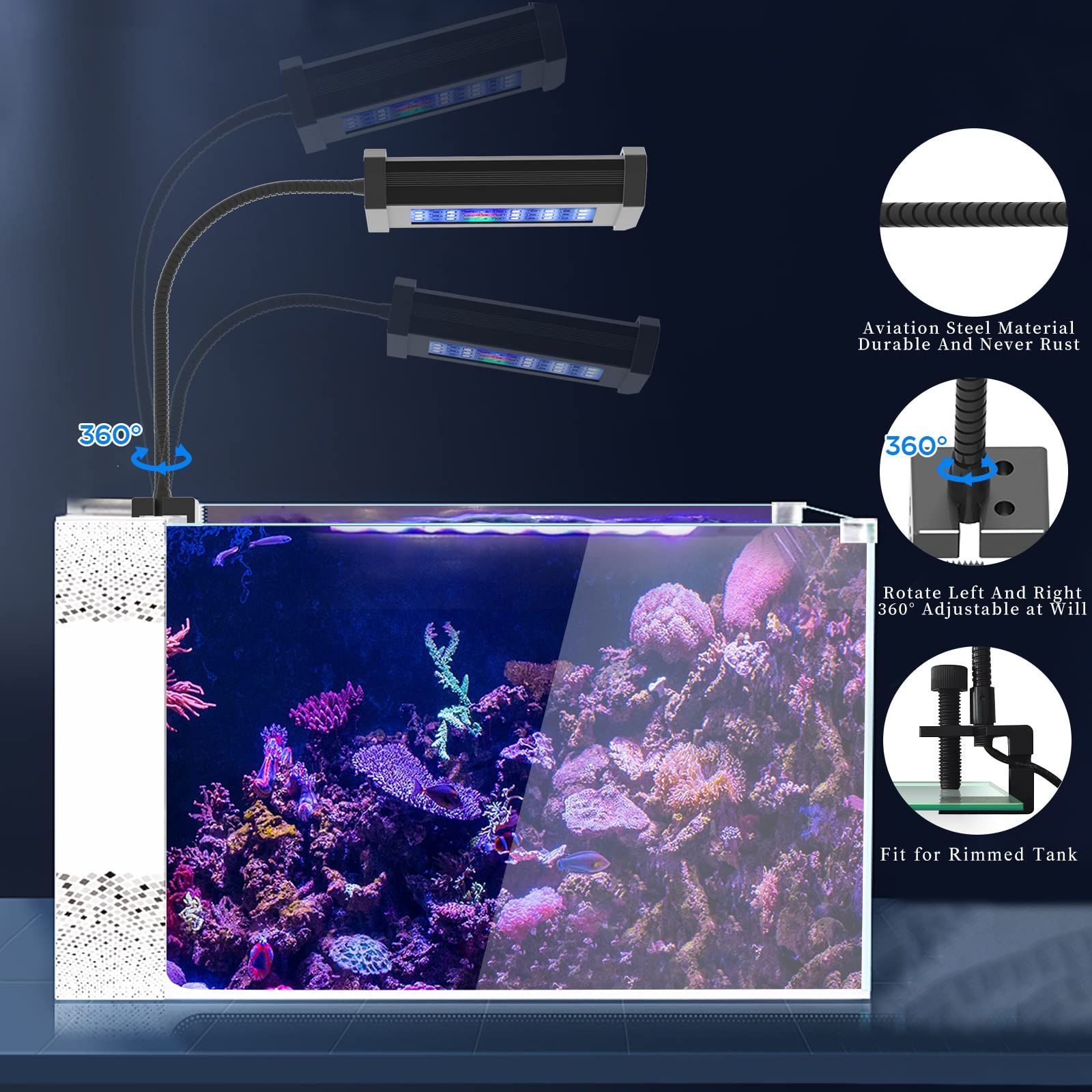 数量限定】10W 青 サンゴライト 小型水槽照 海水魚 4チャンネル