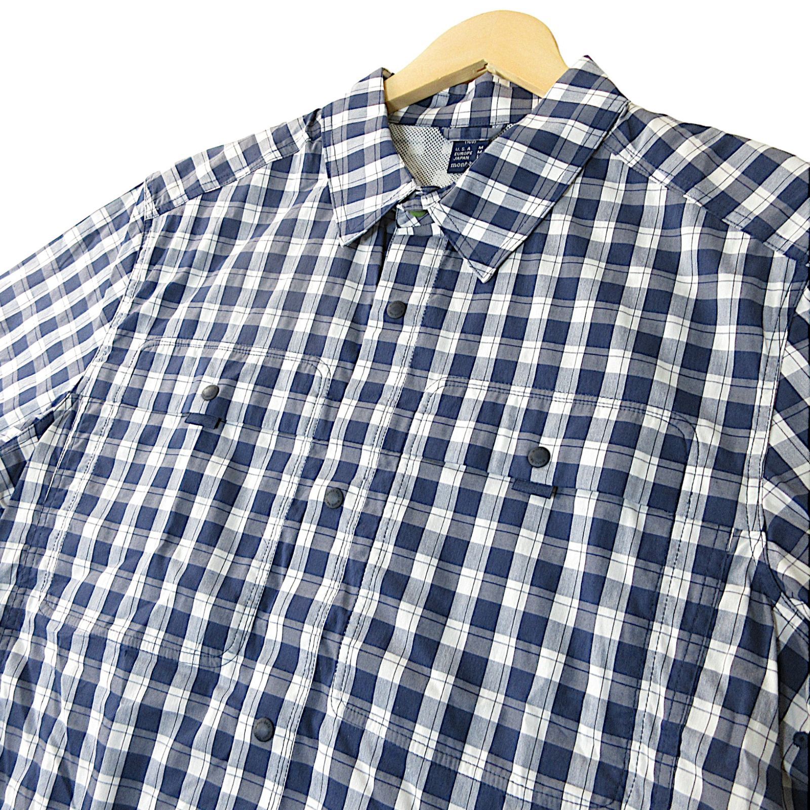カタログギフトも！ 新品 mont-bell チェック柄 ワッペン付 春夏 モンベル 男性用