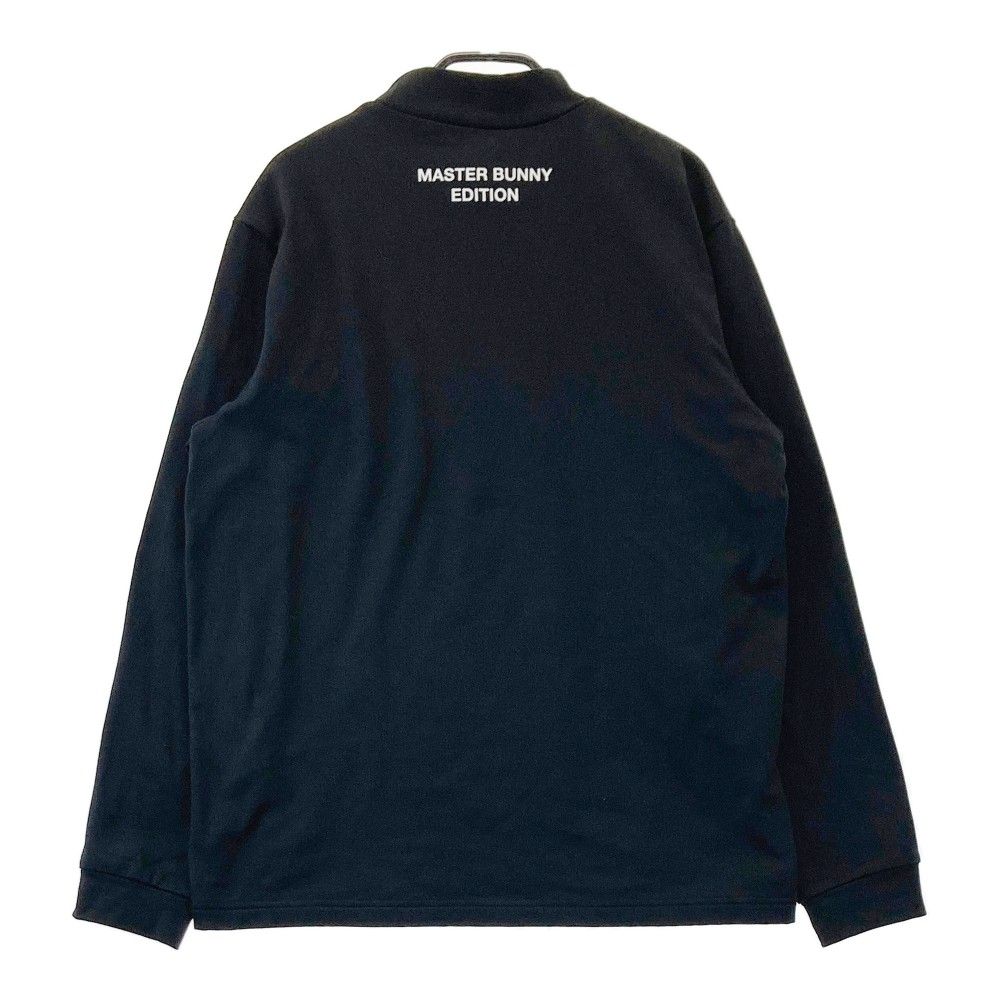 サイズ：4 MASTER BUNNY EDITION マスターバニーエディション 2024年モデル フロントロゴ ハイネック長袖Tシャツ  ブラック系 [240101446133] ゴルフウェア メンズ ストスト サイズ：4 MASTER BUNNY EDITION マスターバニーエディション