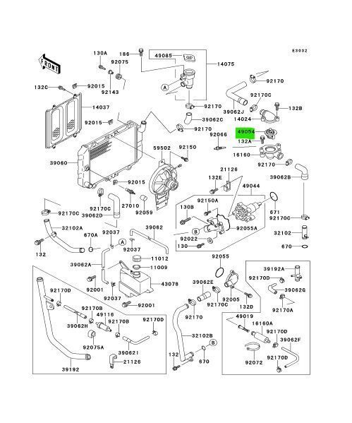 カワサキ バルス サーモスタット Thermostat 49054-1058 KAWASAKI 純正