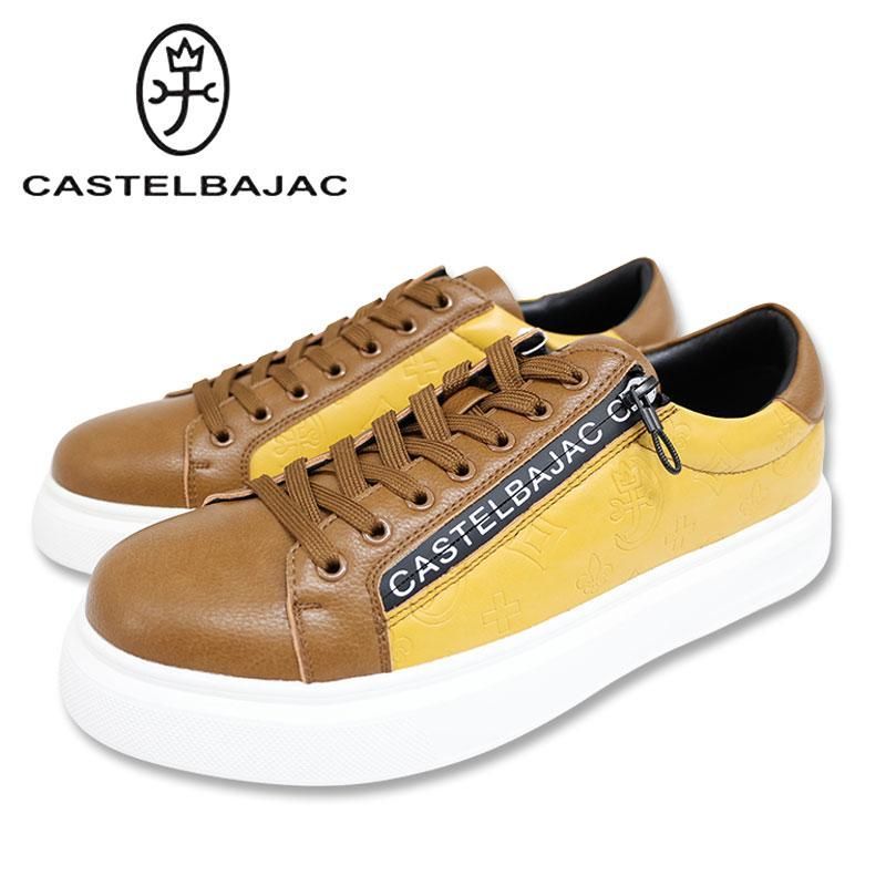 カステルバジャック モノグラム ZIP スニーカー 7235195126 ブラウン くつ 家紋 castelbajac シューズ