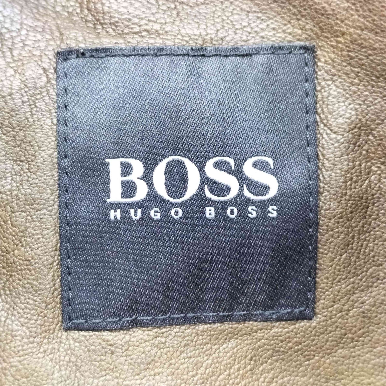 【美品✨】HUGO BOSS ヒューゴボス 羊革 ラムレザー ジャケット 52 HUGO BOSS (ヒューゴボス) ラムレザー フルジップ ライダース
