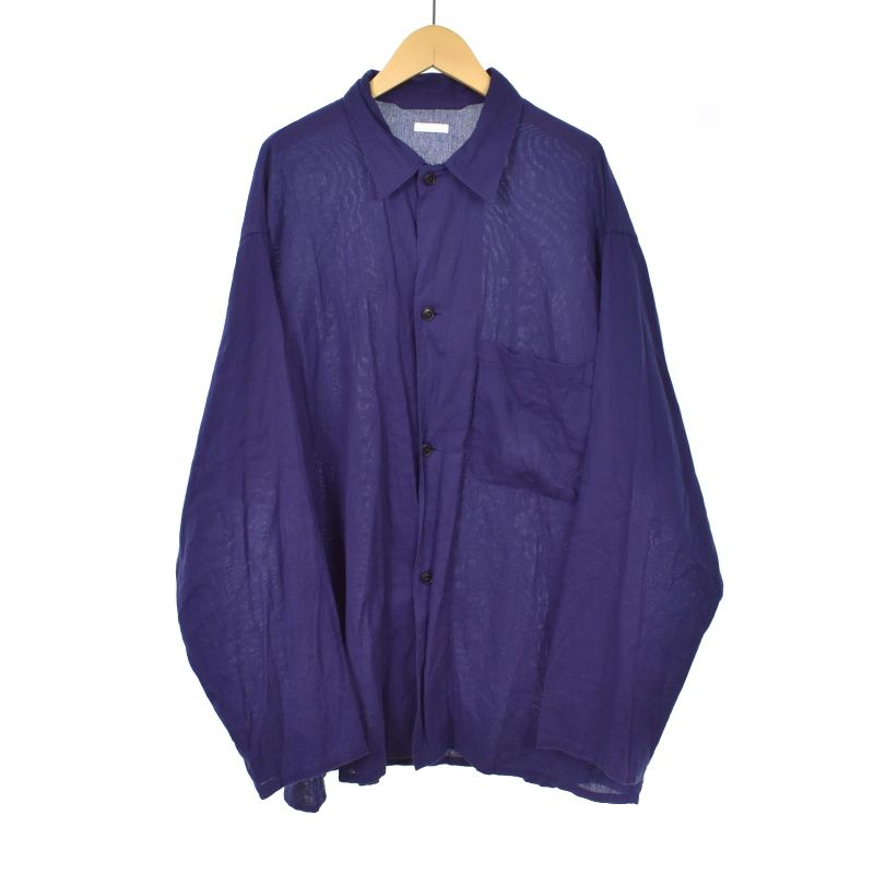 コモリ COMOLI 23SS 空紡オックス シャツジャケット 3 青 ブルー