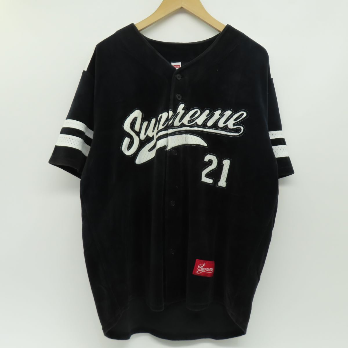 美品/Supreme Velour Baseball Jersey シュプリーム Rhinestone Stripe Baseball Jersey | Supreme 22ss