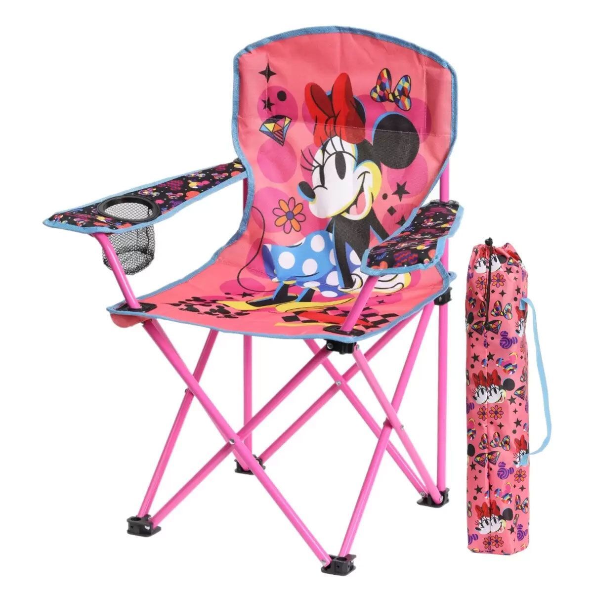 LOGOS ミニーマウス ペアチェア 折りたたみ椅子 コンパクト 可愛い♪ * LOGOS ミニーマウス ペアチェア 折りたたみ椅子 コンパクト 可愛い