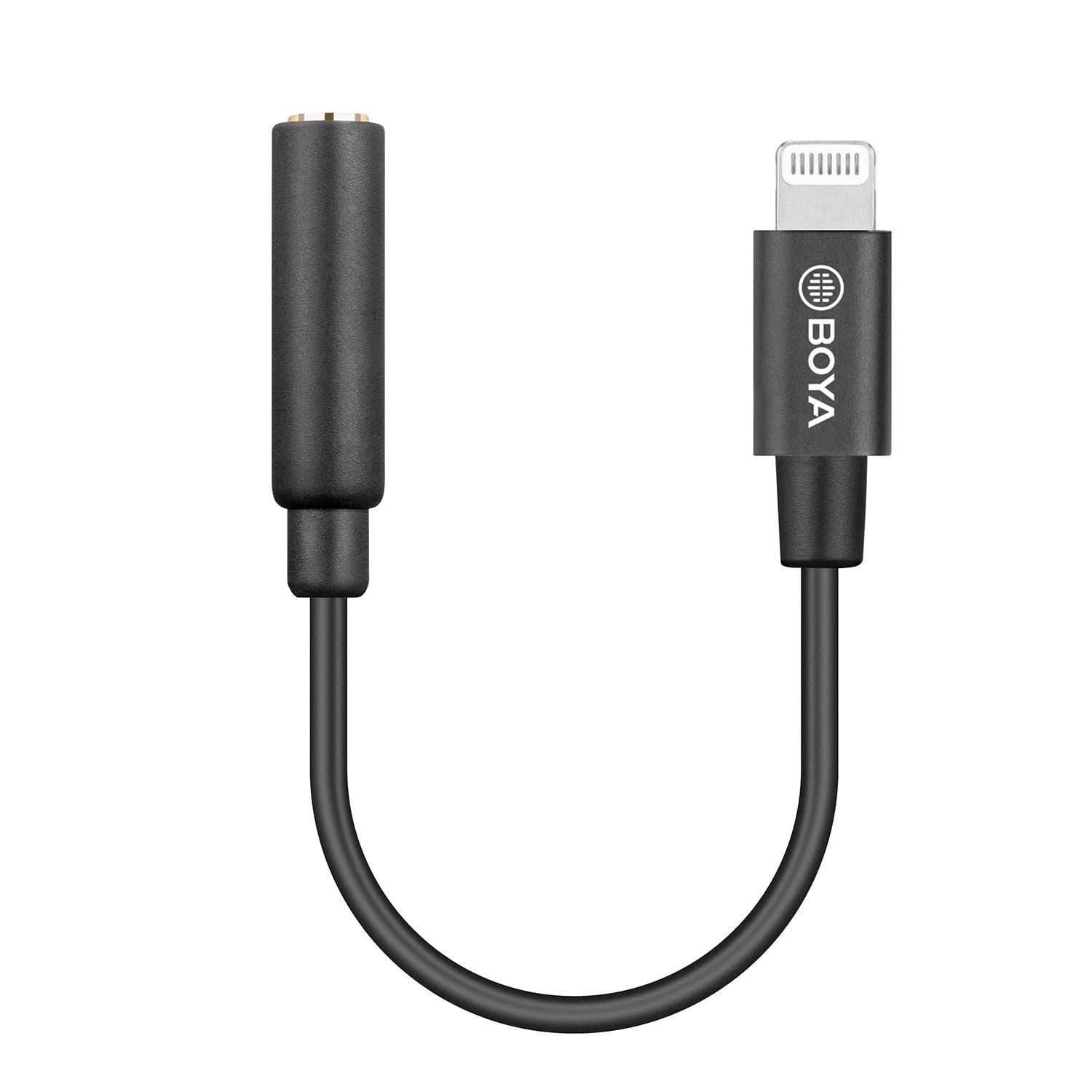 【特価商品】3.5mm by-K3 TRRS (メス) - BOYA Lightning (オス) オーディオアダプター