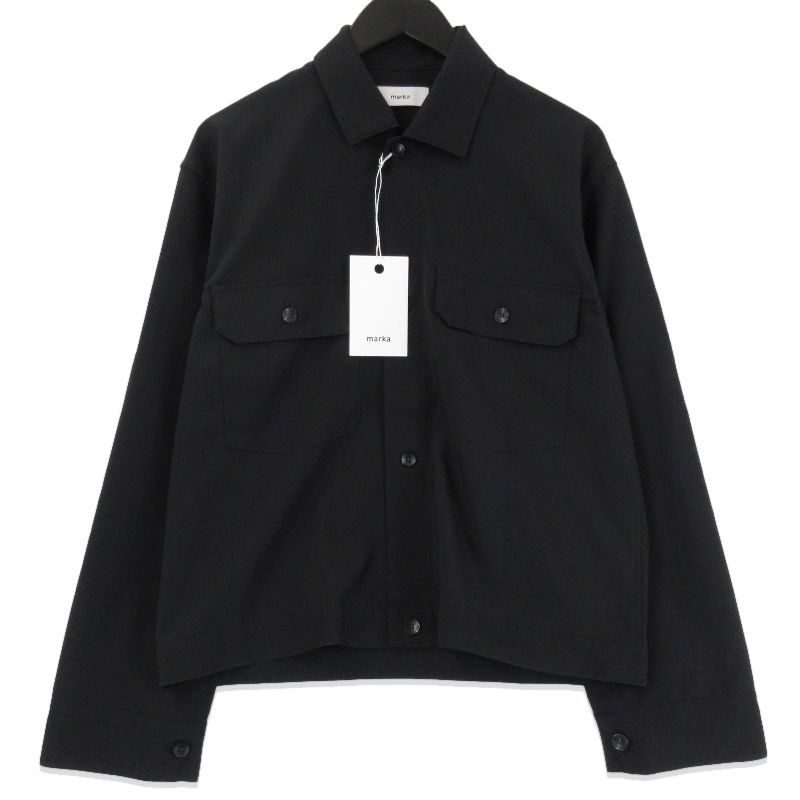 Marka マーカ シャツコート サイズ2 ブラック Mサイズ marka × STUDIOUS マーカ 別注 W POCKET SHIRT JACKET