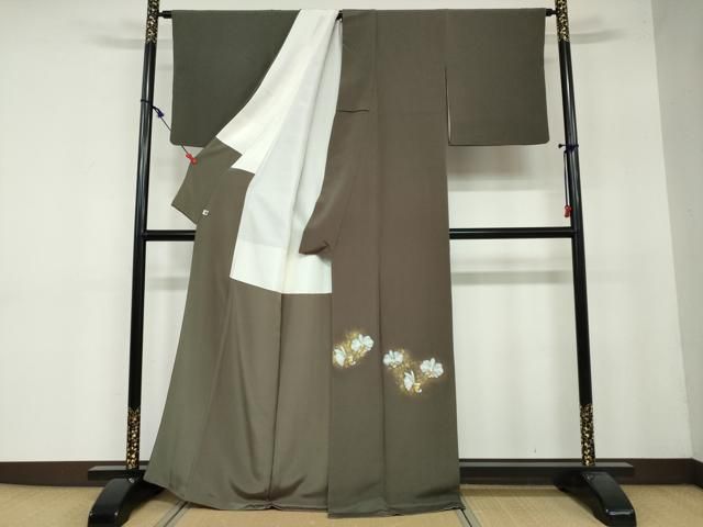 平和屋着物●豪華色留袖 舞花文 金彩 正絹 DAAY5177ud