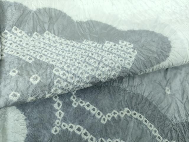 平和屋着物○訪問着 紬地 杢目絞り 雲取り 正絹 逸品 DAAQ3327ps  