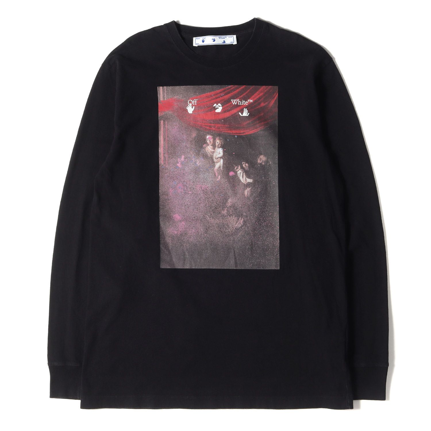 オフホワイト 長袖Tシャツ SPRAYED CARAVAGGIO L/S TEE承知致しました購入致します