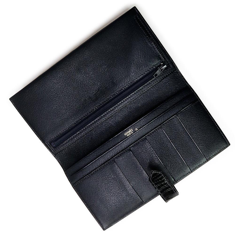 エルメス ベアン クラシック 二つ折り長財布 ポロサス エキゾチック