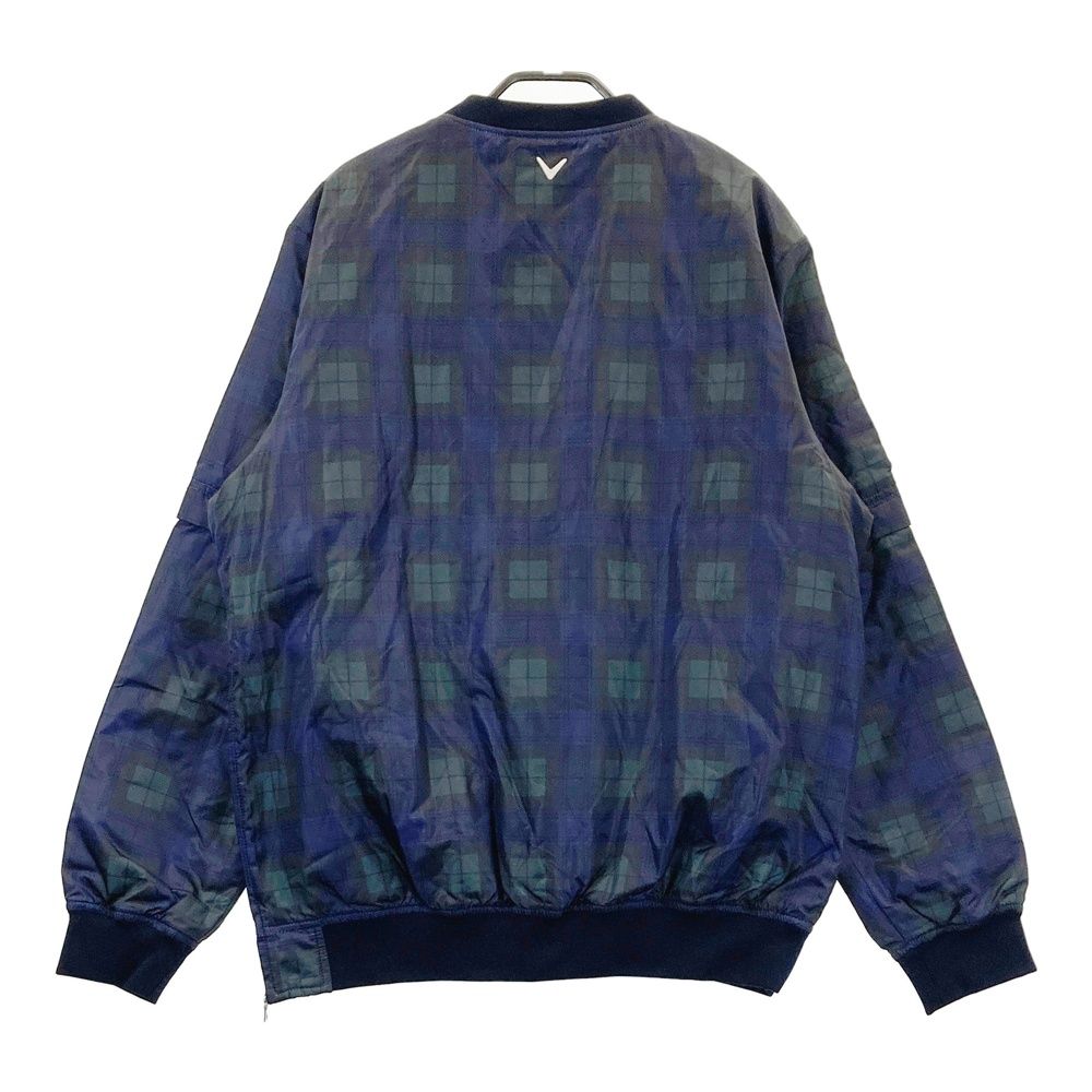 サイズ LL CALLAWAY キャロウェイ 2WAY Vネック 中綿ブルゾン チェック柄 ネイビー系 240101484683 ゴルフウェア メンズ ストスト
