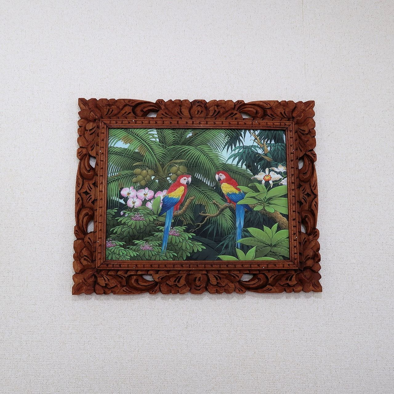 カラフルオウム プンゴセカンスタイル 52X42 ハワイアン アジアン バリ