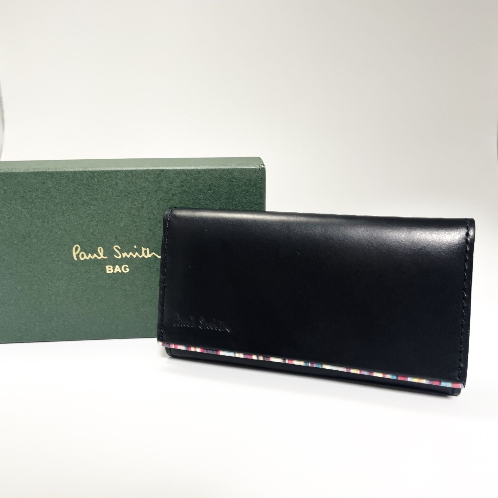 未使用　Paul Smith ブラック 黒　レザー キーケース　牛革　羊革 未使用】Paul Smith ブラック 黒 レザー キーケース 牛革 羊革