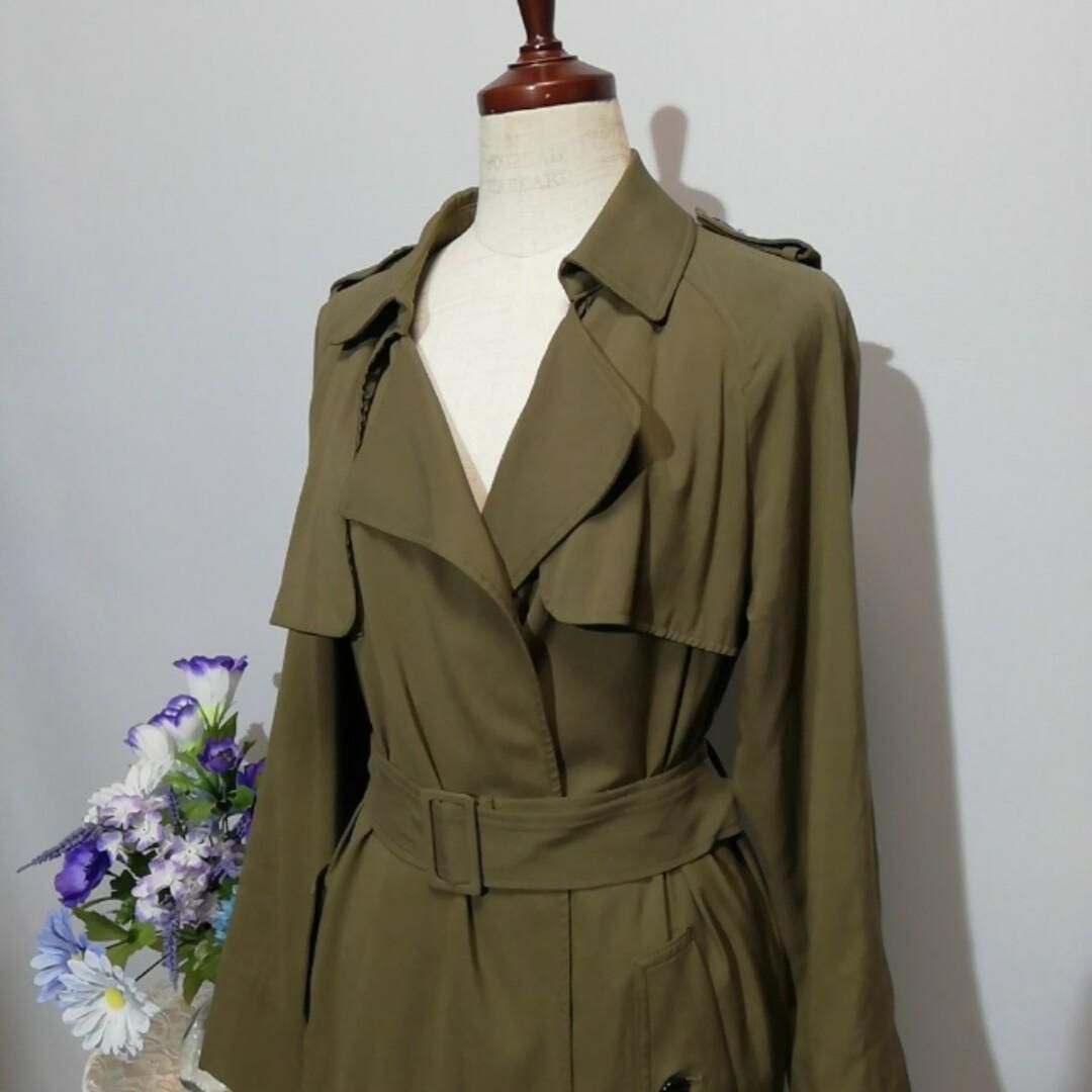 BURBERRY バーバリー トレンチコート カーキ系 ノバチェック ネーム