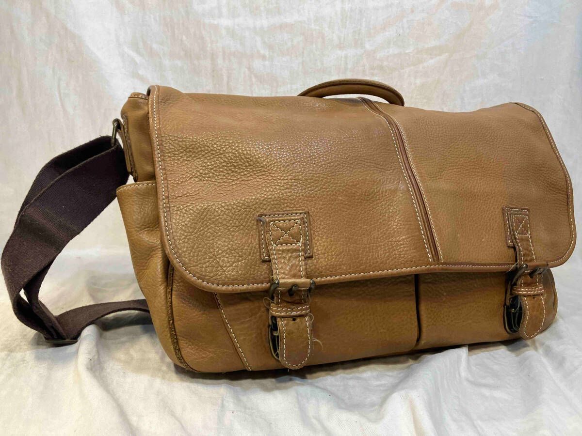 LL BEAN LEATHER SHOLDER ショルダーバッグ エルエルビーン ブラウン 