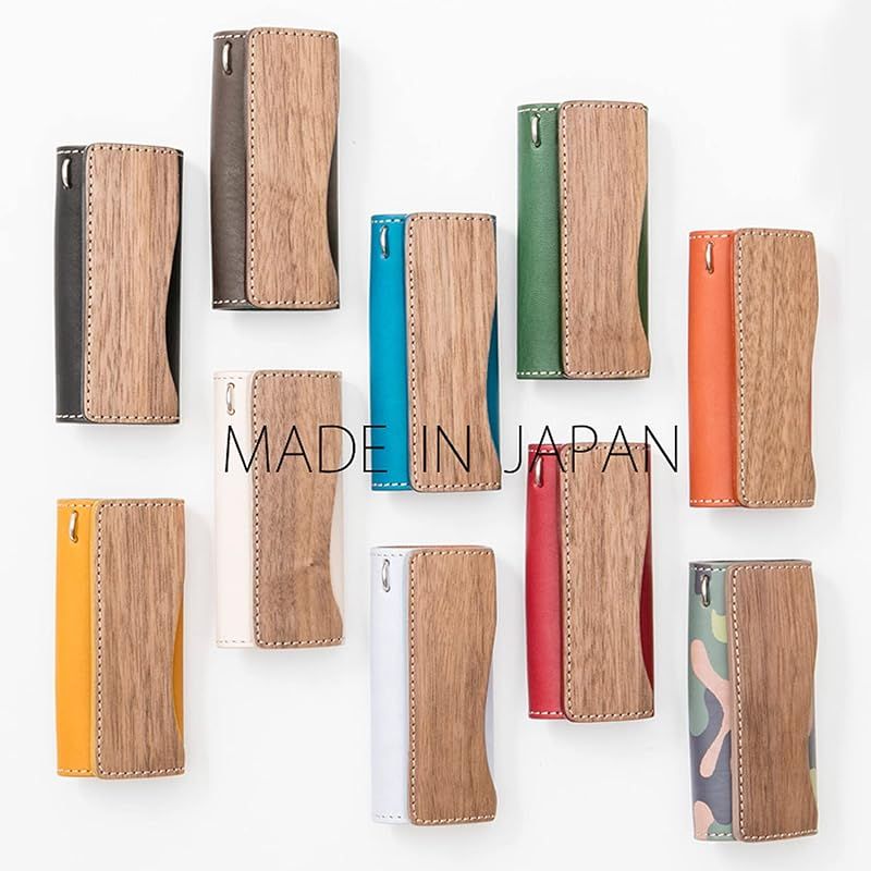 【新着商品】[VARCO REAL WOOD] Key cover キーケース キーカバー メンズ レディース 本革 レザー 日本製 ブルー/チョコ