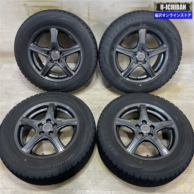 プリウス カローラスポーツ 等 トップラン 6-15 45 5H100 ブリヂストン VRX 195|65R15 15インチ スタッドレス 4本セット 009k
