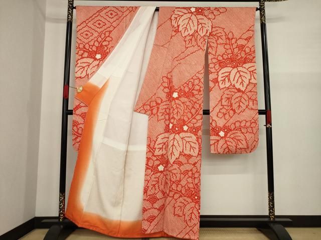 平和屋着物●豪華振袖　総絞り　桐文　正絹　逸品　AAAY9878ck 平和屋着物○豪華振袖 総絞り 桐文 正絹 逸品 AAAY9878ck