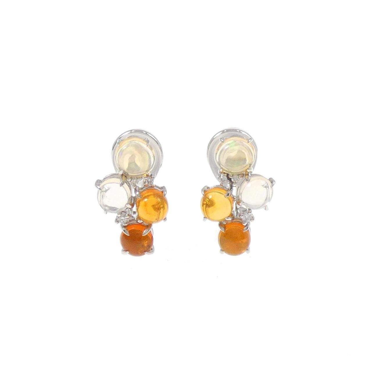 K18WG オパール ピアス|イヤリング 3.34CT