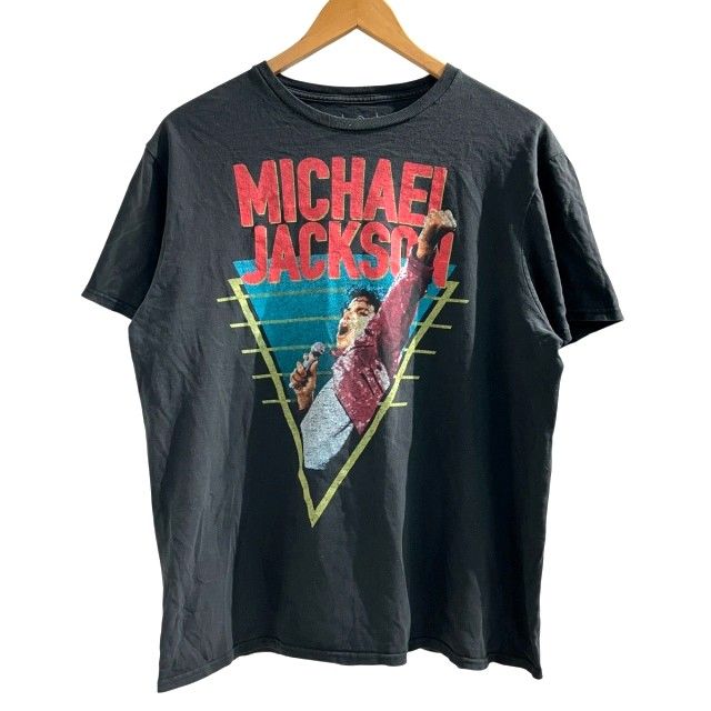 マイケルジャクソン MICHAELJACKSON バンドTシャツ バンT カットソー プリント 半袖 黒 ブラック L