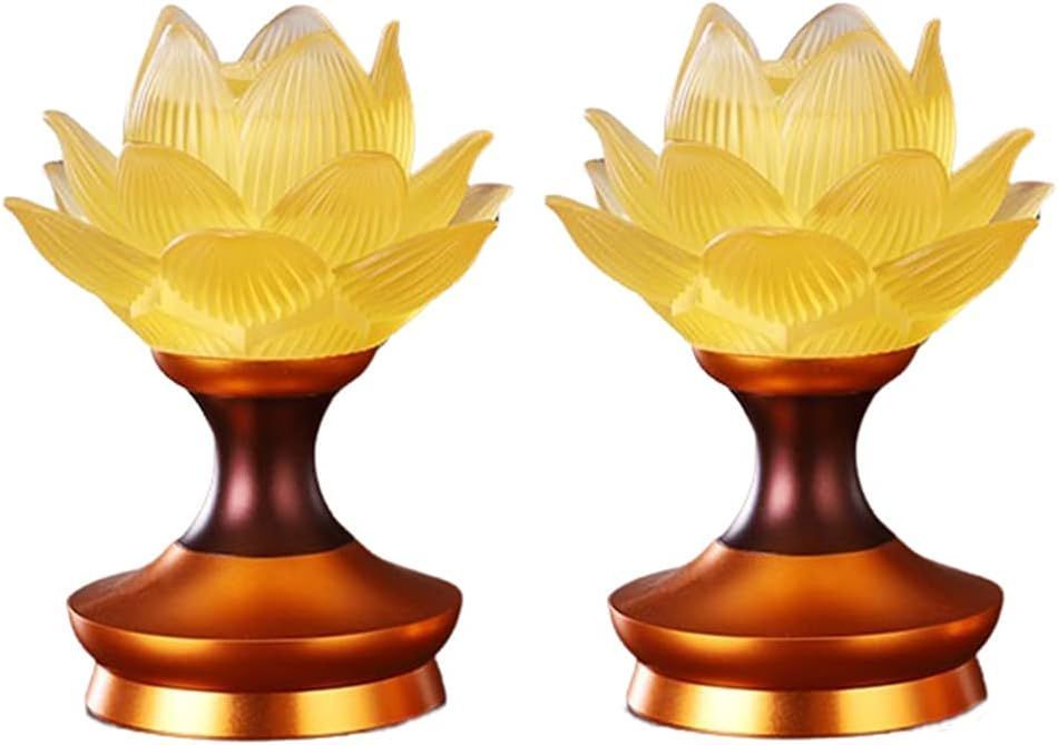 【特別セール】u003e蓮華（瑠璃） Su003c RAYWILL 蓮花 仏花 蓮華 蓮華灯 蓮の花 仏具 ロータス 蓮 造花 LED 2個セット 2WAY給電対応 USB・電池 はすはな 仏壇 仏具 仏前 法事 法要 お盆 命日 飾り (蓮華