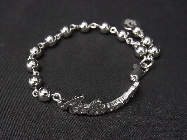 ■新品■未使用■ Christian Dior ディオール ボールチェーン ブレスレット 腕飾り アクセサリー レディース シルバー系 AD7399ｹZ