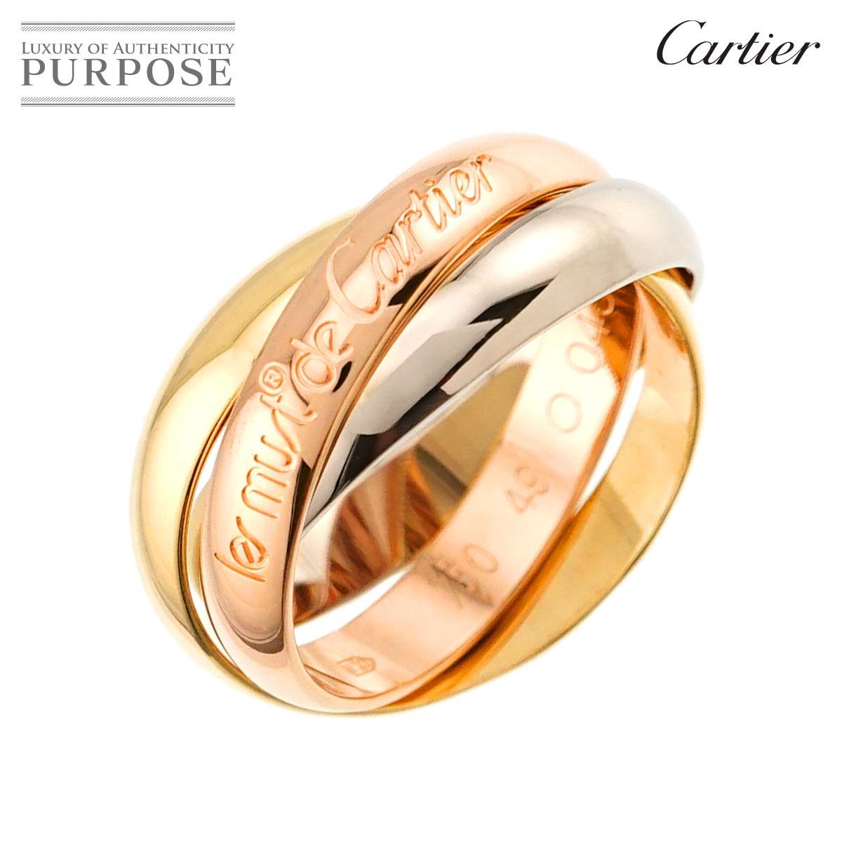 カルティエ Cartier トリニティ ミディアム MM #49 リング K18 カルティエ Cartier トリニティ ミディアム MM #49 リング K18
