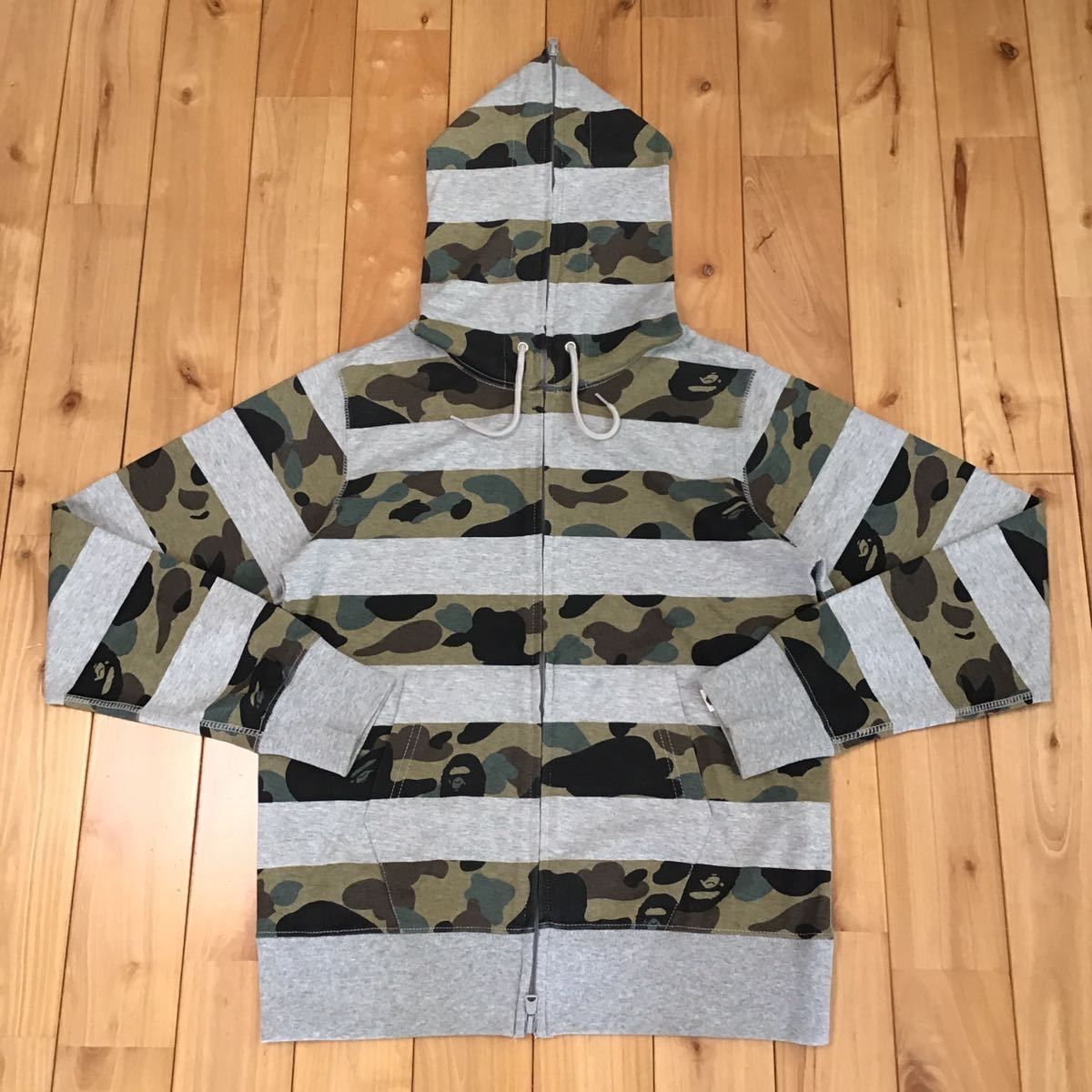 BAPE camo ボーダー パーカー ベイプ a bathing ape 迷彩 - メルカリ