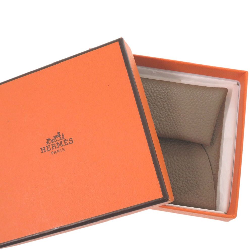 新品同様 エルメス バスティア コインケース エトゥープ トゴ □L刻印
