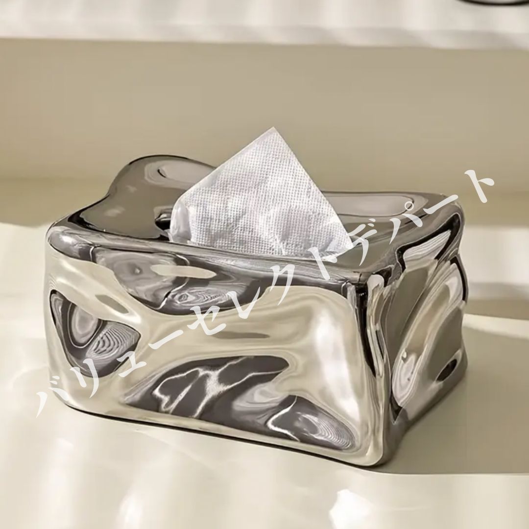 ティッシュボックス セラミック セット エレガント モダン ミニマリスト デザイン メタリック フィニッシュ リビングルーム 装飾 長方形 ボックス コンパクト スタイリッシュ アクセサリー プレゼント ギフト 雑貨 インテリア 家庭用 ティッシュカバー 家具