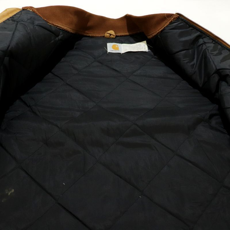 USA製 90s カーハート ダックベスト キルティング Made in USA】Carhartt ダックベスト L 革パッチ キルティング