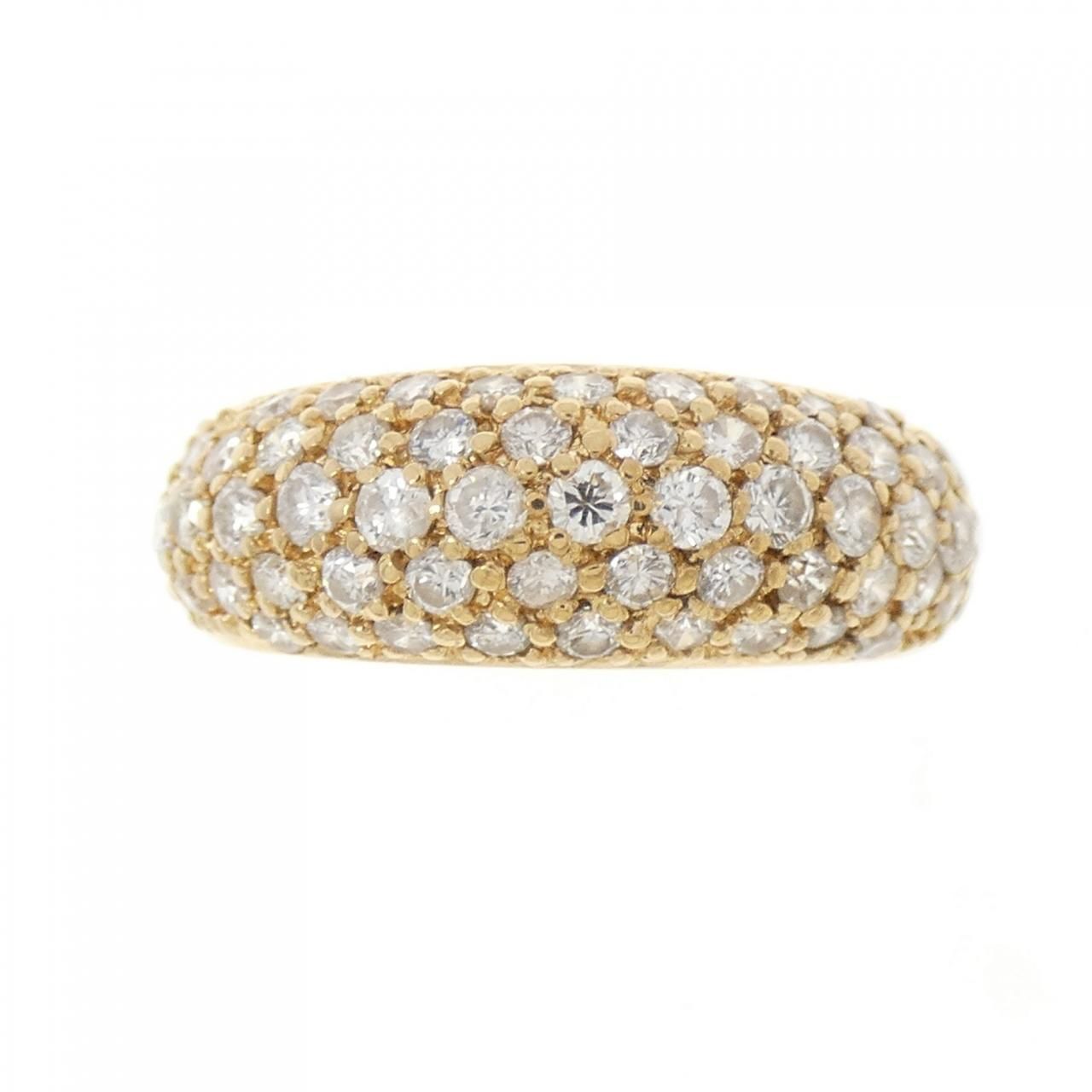 K18YG パヴェ ダイヤモンド リング 1.30CT