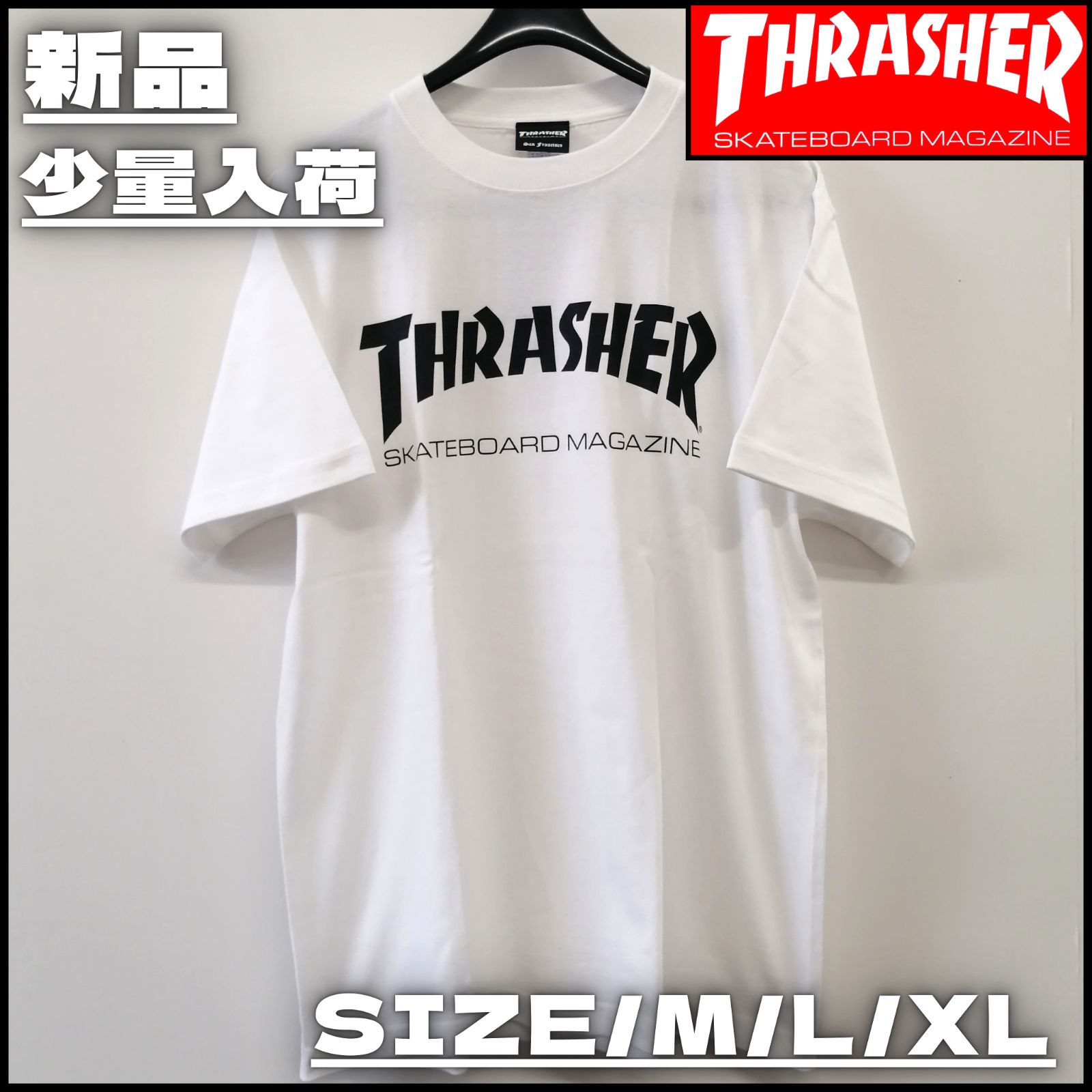 新作】【THRASHER／スラッシャー・マグロゴTee（ホワイト 