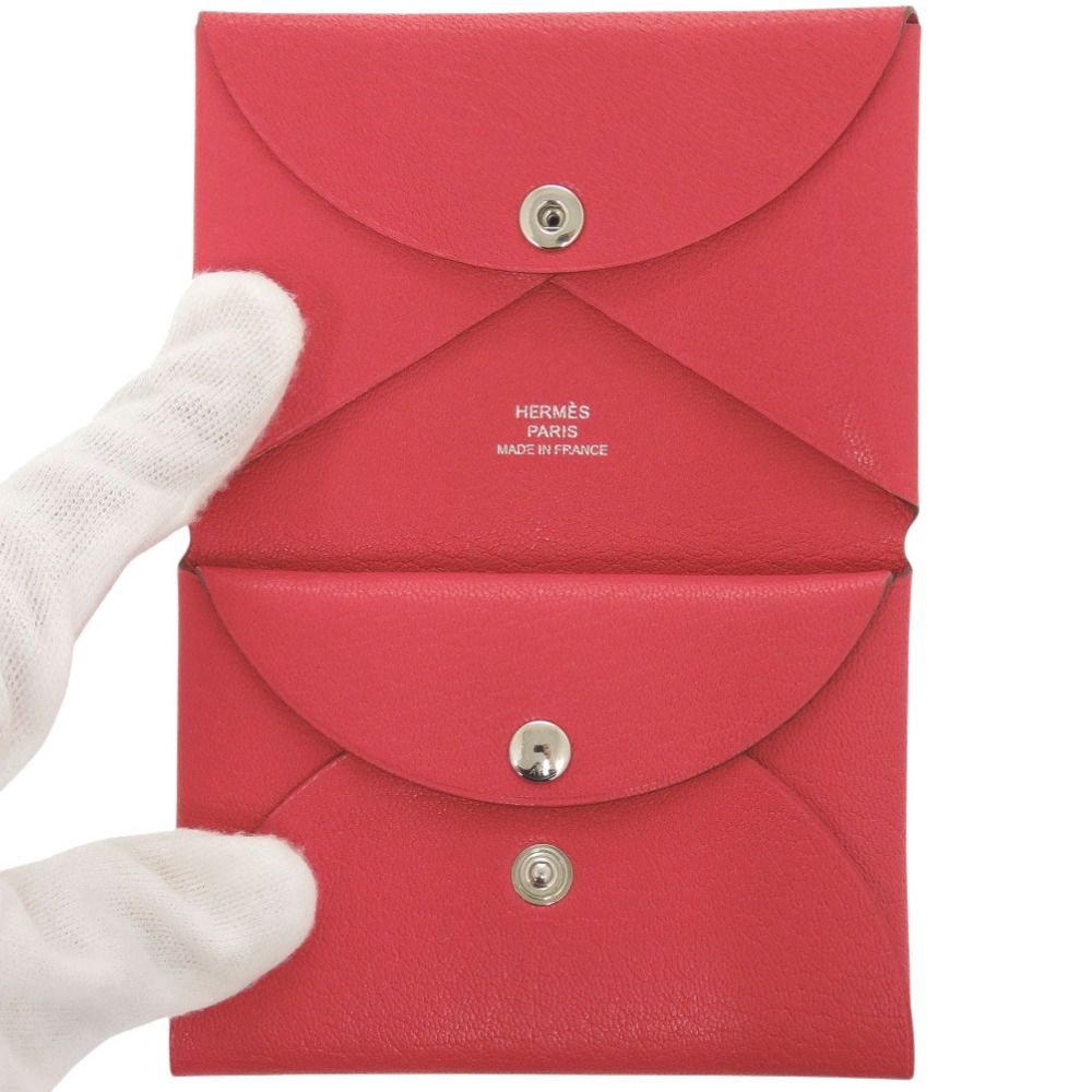 新品同様 エルメス カルヴィデュオ シェーブルシャムキラ ローズ