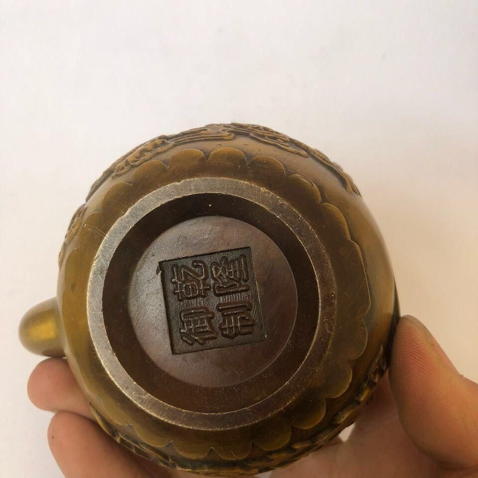 銅製 銅壺 龍鳳茶壺 徳利 手提げ壺茶道具 装飾品 工芸品 置物 銅壺 提梁龍鳳呈祥茶壺 酒壺 茶道具 装飾品 工芸品 美術品 置物