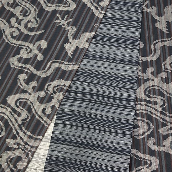 新品 未仕立て品 袋帯 となみ謹製 真綿紬 両面帯 彩縞真綿 全通