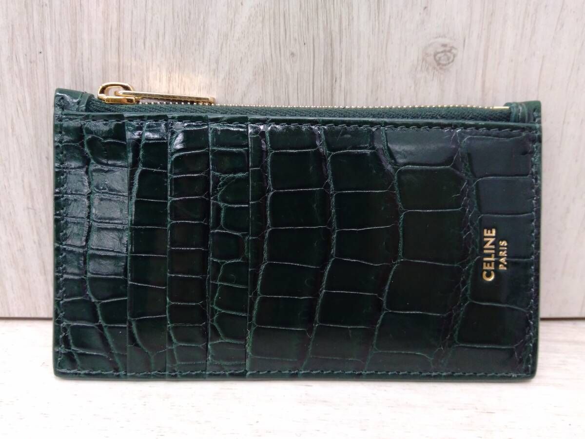 セリーヌ CELINE コインケース カードケース クロコ 緑